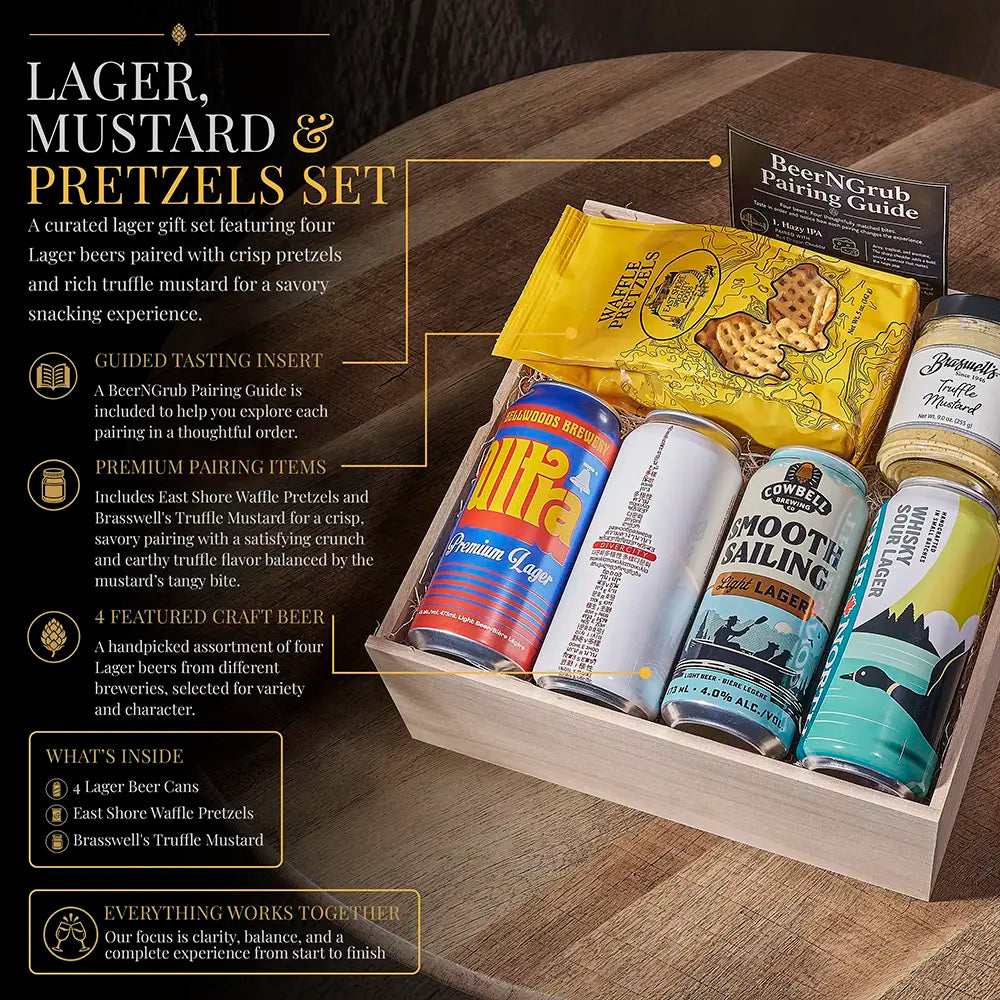 Lager Mustard &amp; Pretzels Set