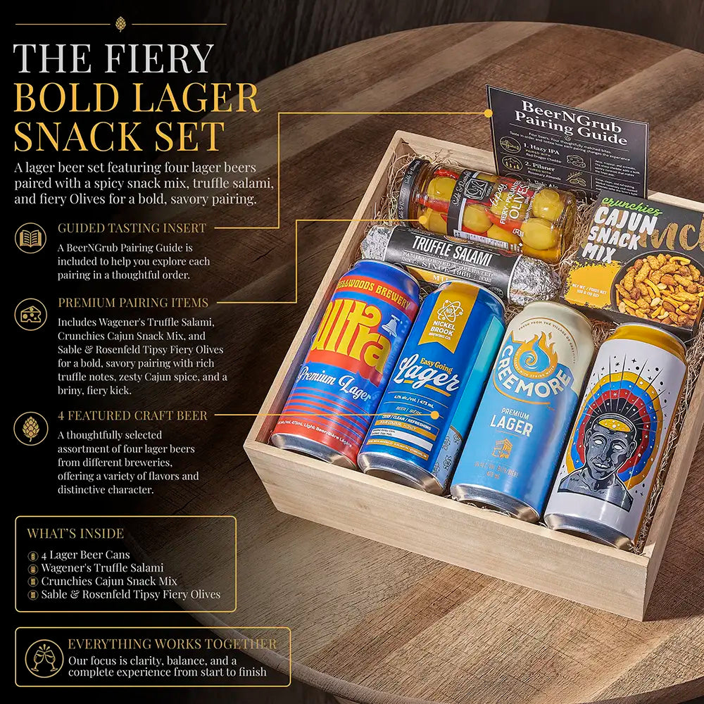 The Fiery Bold Lager Snack Set