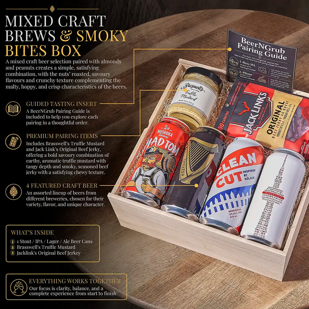 Mixed Craft Brews & Smoky Bites Box