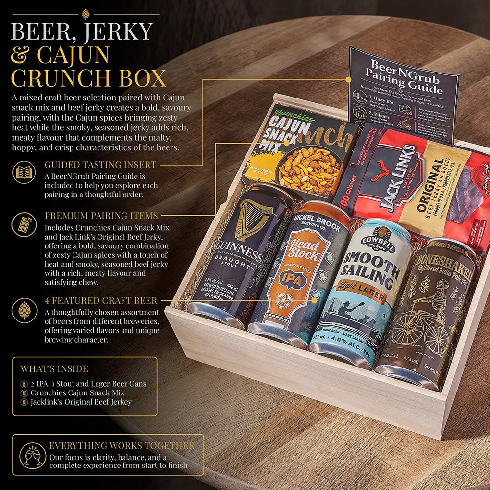 Beer, Jerkey & Cajun Crunch Box