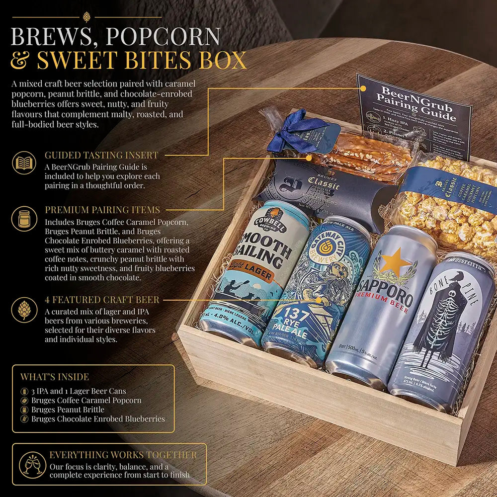 Brews, Popcorn &amp; Sweet Bites Box