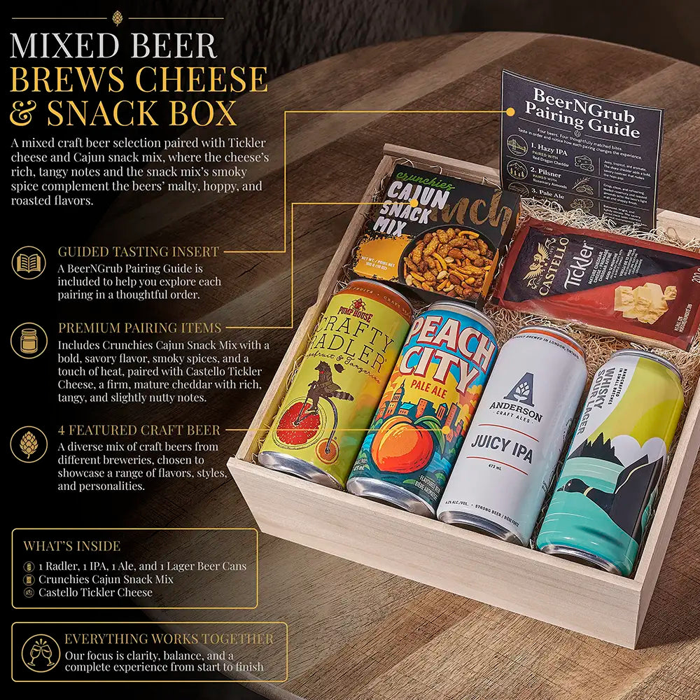 Mixed Beer Brews Cheese & Snack Box