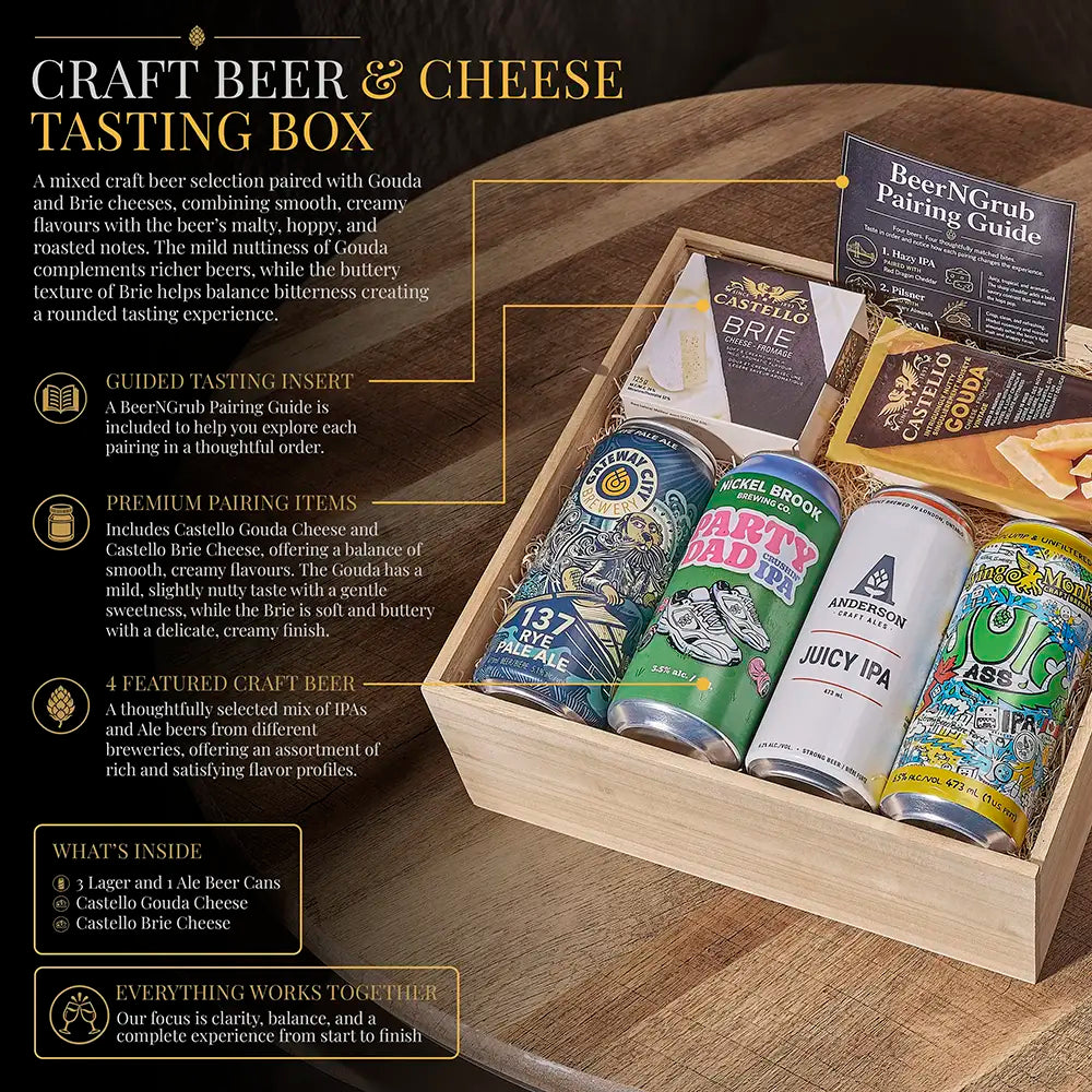 Craft Beer &amp; Cheese Tasting Box