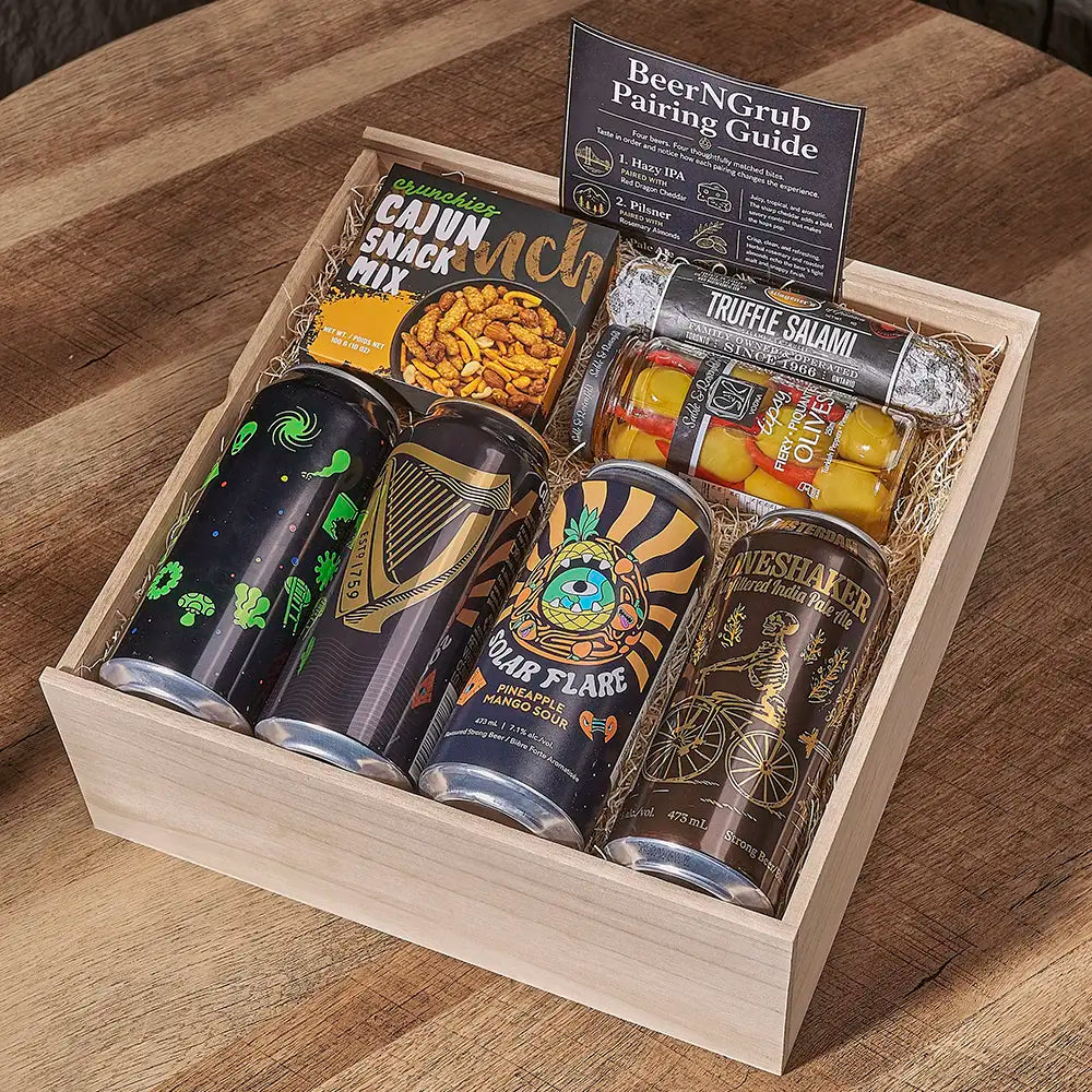 Mixed Brews, Salami & Snack Box