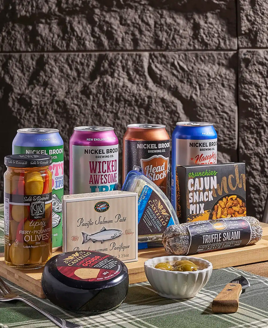 Craft beer and gourmet pairings styled for a tasting experience