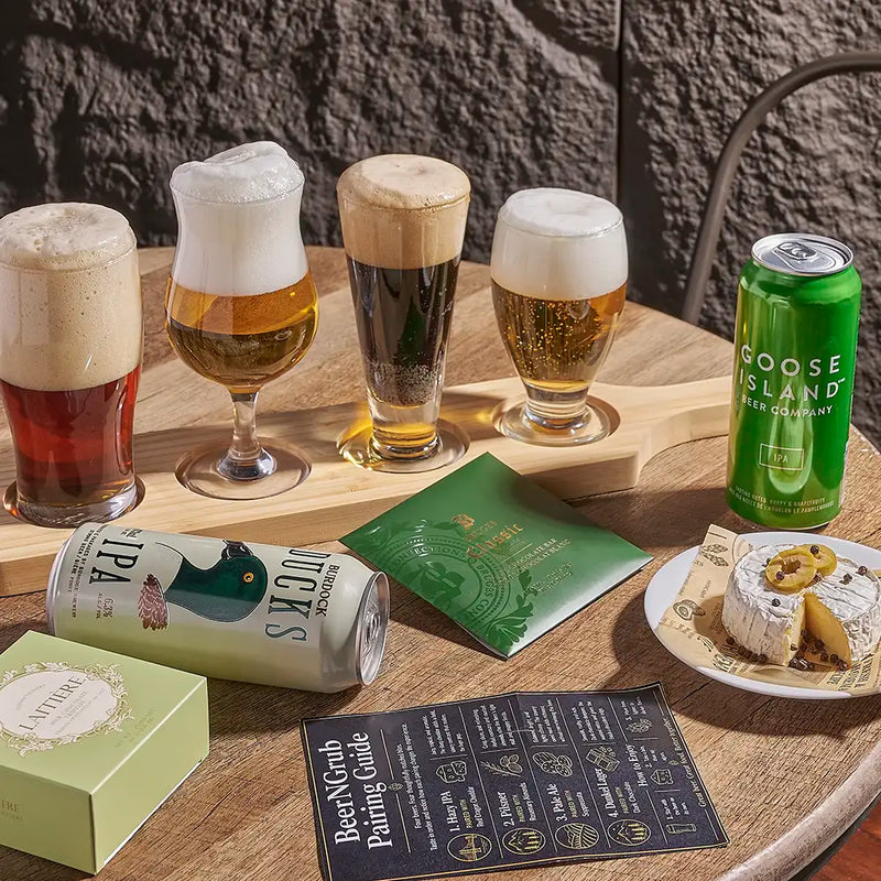 Organized craft beer pairing box prepared by BeerNGrub Canada