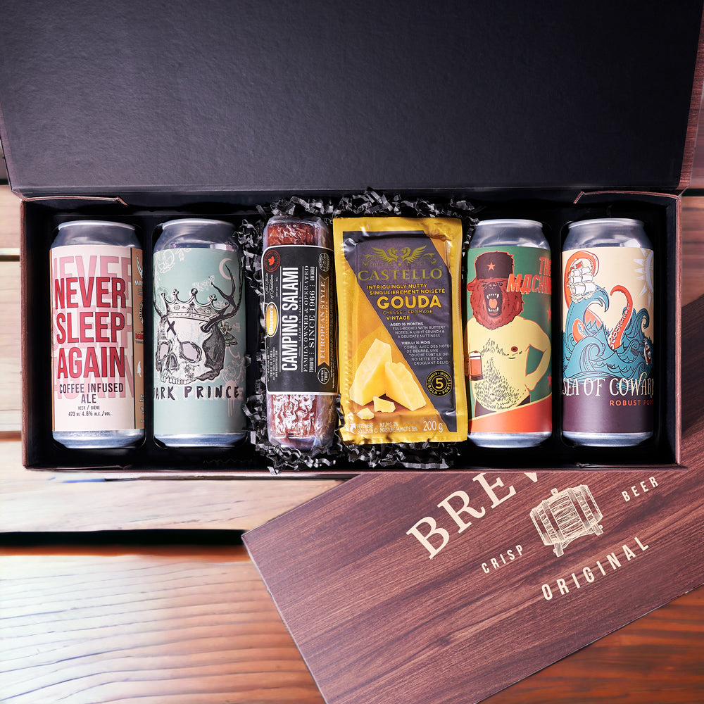 Craft Beer and European-Style Salami Gift Basket – how the gift is presented